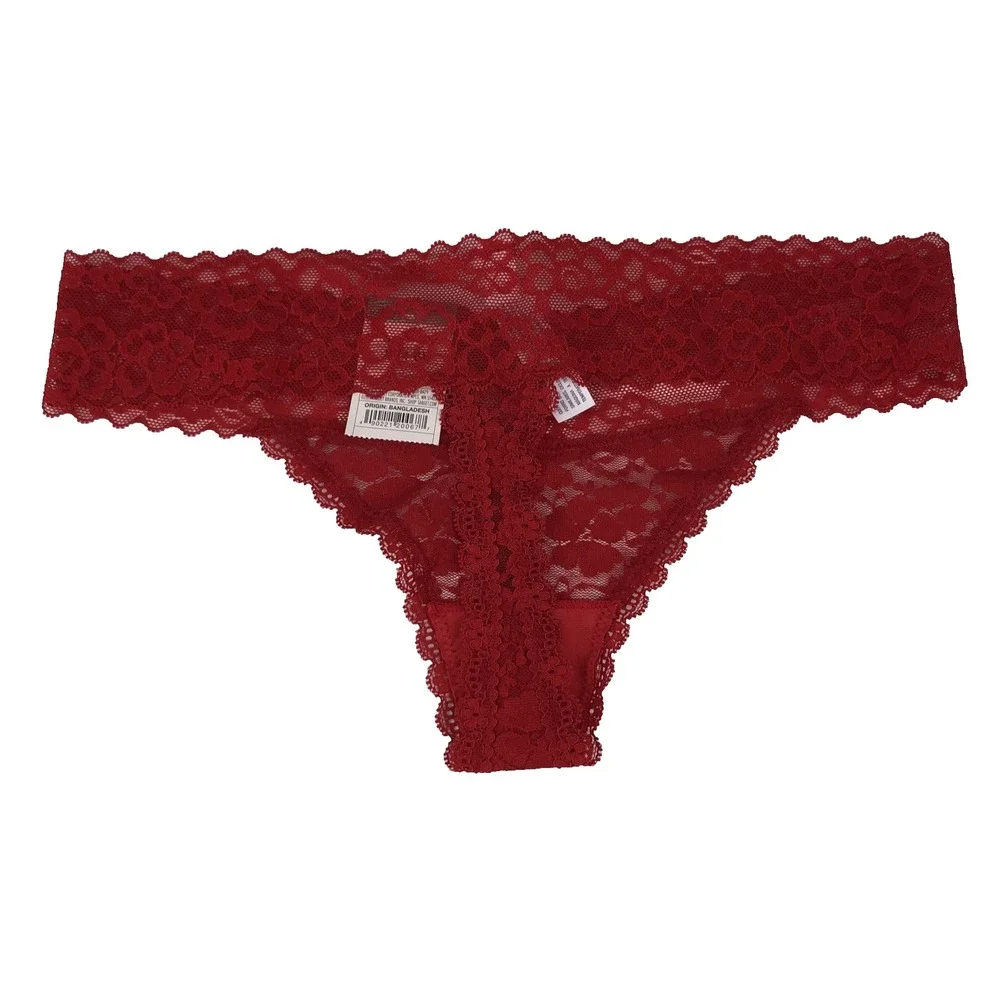 Auden Women's Panties Small 4-6 Ripe Red Lace Thong & Black Ultra Soft Brief NWT